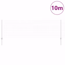 vidaXL Recinzione con pali. Argento 0.8 x 10 m Acciaio - Vista aggiuntiva 3