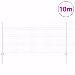 vidaXL Recinzione con pali. Argento 1 x 10 m Acciaio - Vista aggiuntiva 3