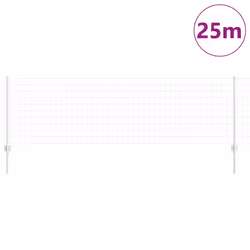 vidaXL Recinzione con pali. Argento 0.8 x 25 m Acciaio - Vista aggiuntiva 3