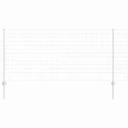 vidaXL Recinzione con pali. Argento 1 x 25 m Acciaio - Vista aggiuntiva 2