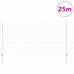 vidaXL Recinzione con pali. Argento 1.2 x 25 m Acciaio - Vista aggiuntiva 3