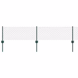 vidaXL Recinzione con pali. Verde 0.4 x 10 m Acciaio - Vista aggiuntiva 2