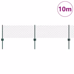 vidaXL Recinzione con pali. Verde 0.4 x 10 m Acciaio - Vista aggiuntiva 3