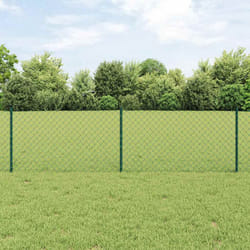 vidaXL Recinzione con pali. Verde 0.6 x 10 m Acciaio