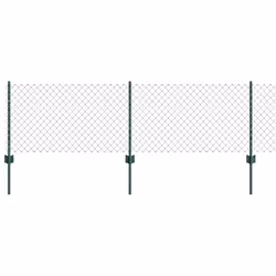 vidaXL Recinzione con pali. Verde 0.6 x 10 m Acciaio - Vista aggiuntiva 2