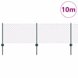 vidaXL Recinzione con pali. Verde 0.6 x 10 m Acciaio - Vista aggiuntiva 3