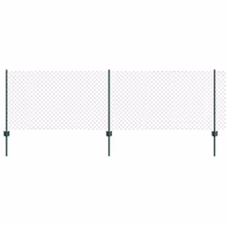 vidaXL Recinzione con pali. Verde 0.8 x 10 m Acciaio - Vista aggiuntiva 2