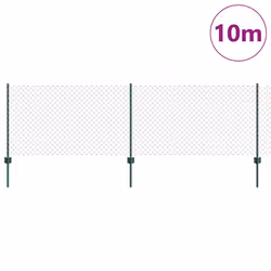 vidaXL Recinzione con pali. Verde 0.8 x 10 m Acciaio - Vista aggiuntiva 3