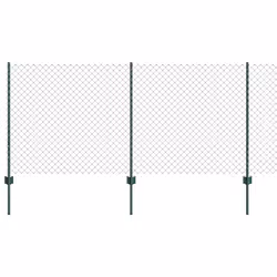 vidaXL Recinzione con pali. Verde 1 x 10 m Acciaio - Vista aggiuntiva 2