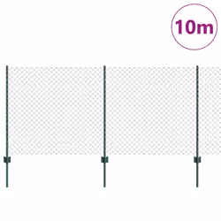 vidaXL Recinzione con pali. Verde 1 x 10 m Acciaio - Vista aggiuntiva 3