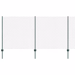 vidaXL Recinzione con pali. Verde 1.2 x 10 m Acciaio - Vista aggiuntiva 2