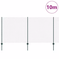vidaXL Recinzione con pali. Verde 1.2 x 10 m Acciaio - Vista aggiuntiva 3