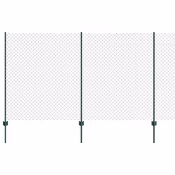 vidaXL Recinzione con pali. Verde 1.4 x 10 m Acciaio - Vista aggiuntiva 2