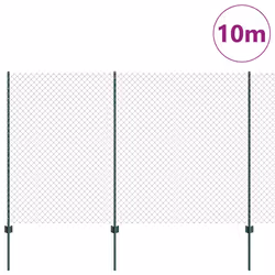 vidaXL Recinzione con pali. Verde 1.5 x 10 m Acciaio - Vista aggiuntiva 3