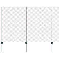 vidaXL Recinzione con pali. Verde 1.6 x 10 m Acciaio - Vista aggiuntiva 2