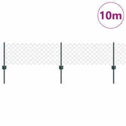 vidaXL Recinzione con pali. Verde 0.4 x 10 m Acciaio - Vista aggiuntiva 3