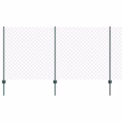 vidaXL Recinzione con pali. Verde 1.2 x 10 m Acciaio - Vista aggiuntiva 2