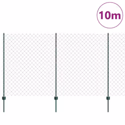 vidaXL Recinzione con pali. Verde 1.4 x 10 m Acciaio - Vista aggiuntiva 3