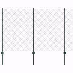 vidaXL Recinzione con pali. Verde 1.6 x 10 m Acciaio - Vista aggiuntiva 2