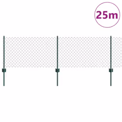 vidaXL Recinzione con pali. Verde 0.6 x 25 m Acciaio - Vista aggiuntiva 3