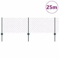 vidaXL Recinzione con pali. Verde 0.6 x 25 m Acciaio - Vista aggiuntiva 3
