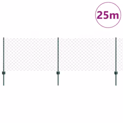 vidaXL Recinzione con pali. Verde 0.8 x 25 m Acciaio - Vista aggiuntiva 3