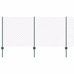 vidaXL Recinzione con pali. Verde 1 x 25 m Acciaio - Vista aggiuntiva 2