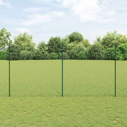 vidaXL Recinzione con pali. Verde 1.5 x 25 m Acciaio