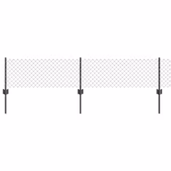 vidaXL Recinzione con pali. Grigio 0.4 x 10 m Acciaio - Vista aggiuntiva 2