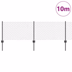 vidaXL Recinzione con pali. Grigio 0.6 x 10 m Acciaio - Vista aggiuntiva 3