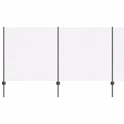 vidaXL Recinzione con pali. Grigio 1.2 x 10 m Acciaio - Vista aggiuntiva 2