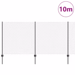 vidaXL Recinzione con pali. Grigio 1.2 x 10 m Acciaio - Vista aggiuntiva 3
