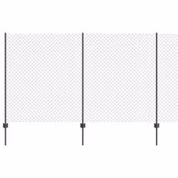 vidaXL Recinzione con pali. Grigio 1.4 x 10 m Acciaio - Vista aggiuntiva 2