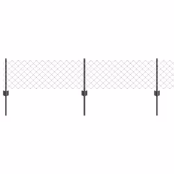 vidaXL Recinzione con pali. Grigio 0.4 x 10 m Acciaio - Vista aggiuntiva 2