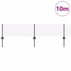 vidaXL Recinzione con pali. Grigio 0.4 x 10 m Acciaio - Vista aggiuntiva 3