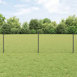 vidaXL Recinzione con pali. Grigio 0.6 x 10 m Acciaio