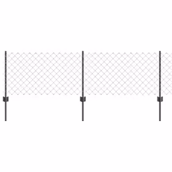 vidaXL Recinzione con pali. Grigio 0.6 x 10 m Acciaio - Vista aggiuntiva 2