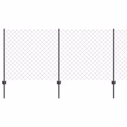 vidaXL Recinzione con pali. Grigio 1 x 10 m Acciaio - Vista aggiuntiva 2
