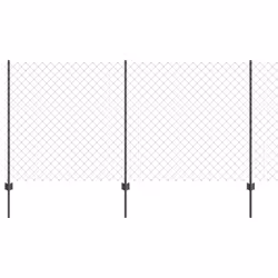 vidaXL Recinzione con pali. Grigio 1.2 x 10 m Acciaio - Vista aggiuntiva 2