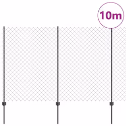 vidaXL Recinzione con pali. Grigio 1.6 x 10 m Acciaio - Vista aggiuntiva 3