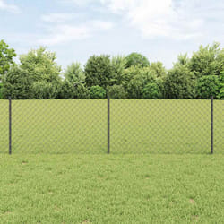 vidaXL Recinzione con pali. Grigio 0.6 x 25 m Acciaio