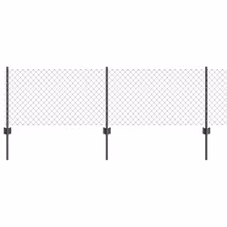 vidaXL Recinzione con pali. Grigio 0.6 x 25 m Acciaio - Vista aggiuntiva 2