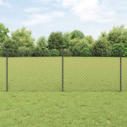 vidaXL Recinzione con pali. Grigio 0.8 x 25 m Acciaio