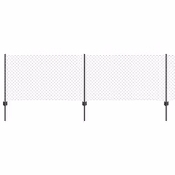 vidaXL Recinzione con pali. Grigio 0.8 x 25 m Acciaio - Vista aggiuntiva 2