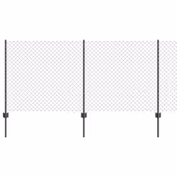 vidaXL Recinzione con pali. Grigio 1 x 25 m Acciaio - Vista aggiuntiva 2