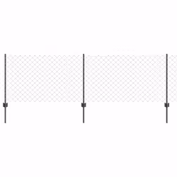 vidaXL Recinzione con pali. Grigio 0.8 x 25 m Acciaio - Vista aggiuntiva 2