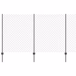 vidaXL Recinzione con pali. Grigio 1.4 x 25 m Acciaio - Vista aggiuntiva 2