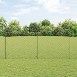 vidaXL Recinzione con pali. Grigio 1.5 x 25 m Acciaio