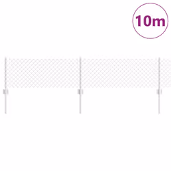 vidaXL Recinzione con pali. Argento 0.4 x 10 m Acciaio - Vista aggiuntiva 3