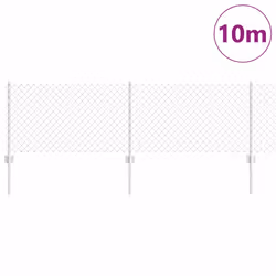 vidaXL Recinzione con pali. Argento 0.6 x 10 m Acciaio - Vista aggiuntiva 3